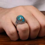 انگشتر فیروزه شجری مردانه کد 30552