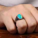 انگشتر فیروزه شجری مردانه کد 30555