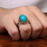 انگشتر فیروزه شجری مردانه کد 30559