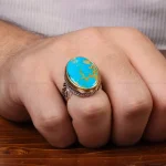 انگشتر فیروزه شجری مردانه کد 30563