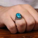 انگشتر فیروزه شجری مردانه کد 30565