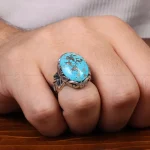 انگشتر فیروزه شجری مردانه کد 30574