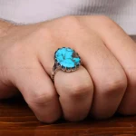 انگشتر فیروزه شجری مردانه کد 30575
