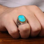 انگشتر فیروزه شجری مردانه کد 30578