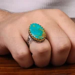 انگشتر فیروزه شجری مردانه کد 30579