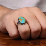 انگشتر فیروزه شجری مردانه کد 30585