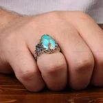 انگشتر فیروزه شجری مردانه کد 30586