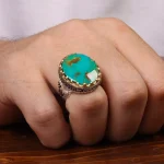 انگشتر فیروزه شجری مردانه کد 30612