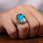 انگشتر فیروزه شجری مردانه کد 30616