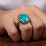 انگشتر فیروزه شجری مردانه کد 30617