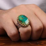 انگشتر فیروزه شجری مردانه کد 30619
