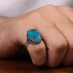 انگشتر فیروزه شجری مردانه کد 30621