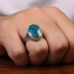 انگشتر فیروزه شجری مردانه کد 30625