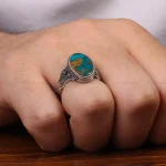 انگشتر فیروزه شجری مردانه کد 30628