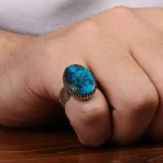 انگشتر فیروزه شجری مردانه کد 30629