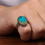 انگشتر فیروزه شجری مردانه کد 30635