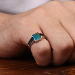 انگشتر فیروزه شجری مردانه کد 30639