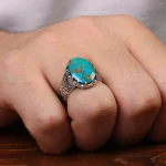 انگشتر فیروزه شجری مردانه کد 30642