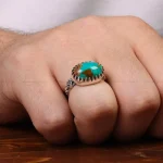 انگشتر فیروزه شجری مردانه کد 30643