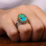 انگشتر فیروزه شجری مردانه کد 30645