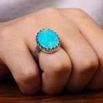 انگشتر فیروزه شجری مردانه کد 30648