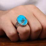 انگشتر فیروزه شجری مردانه کد 30657