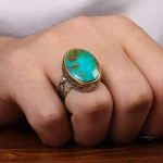 انگشتر فیروزه شجری مردانه کد 30658