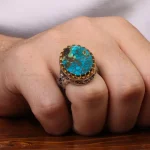 انگشتر فیروزه شجری مردانه کد 30659