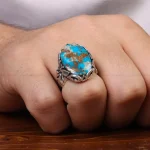انگشتر فیروزه شجری مردانه کد 30663