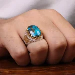 انگشتر فیروزه شجری مردانه کد 30667