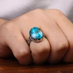 انگشتر فیروزه شجری مردانه کد 30668