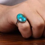 انگشتر فیروزه شجری مردانه کد 30669