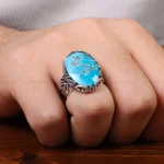 انگشتر فیروزه شجری مردانه کد 30677