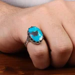 انگشتر فیروزه شجری مردانه کد 30683