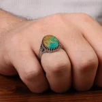 انگشتر فیروزه شجری مردانه کد 30685