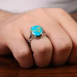 انگشتر فیروزه شجری مردانه کد 30687