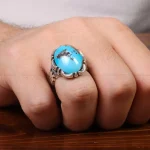 انگشتر فیروزه شجری مردانه کد 30688