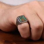 انگشتر فیروزه شجری مردانه کد 30689