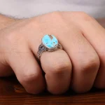 انگشتر فیروزه شجری مردانه کد 30692