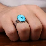 انگشتر فیروزه شجری مردانه کد 30693