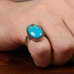انگشتر فیروزه شجری مردانه کد 30697