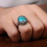 انگشتر فیروزه شجری مردانه کد 30698