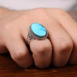 انگشتر فیروزه شجری مردانه کد 30704