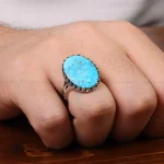 انگشتر فیروزه شجری مردانه کد 30705