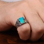 انگشتر فیروزه شجری مردانه کد 30708