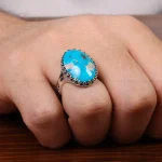 انگشتر فیروزه شجری مردانه کد 30714