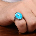 انگشتر فیروزه شجری مردانه کد 30716