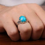 انگشتر فیروزه شجری مردانه کد 30717