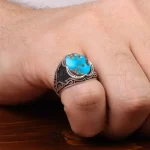 انگشتر فیروزه شجری مردانه کد 30718