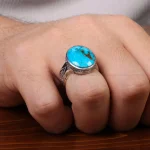 انگشتر فیروزه شجری مردانه کد 30721